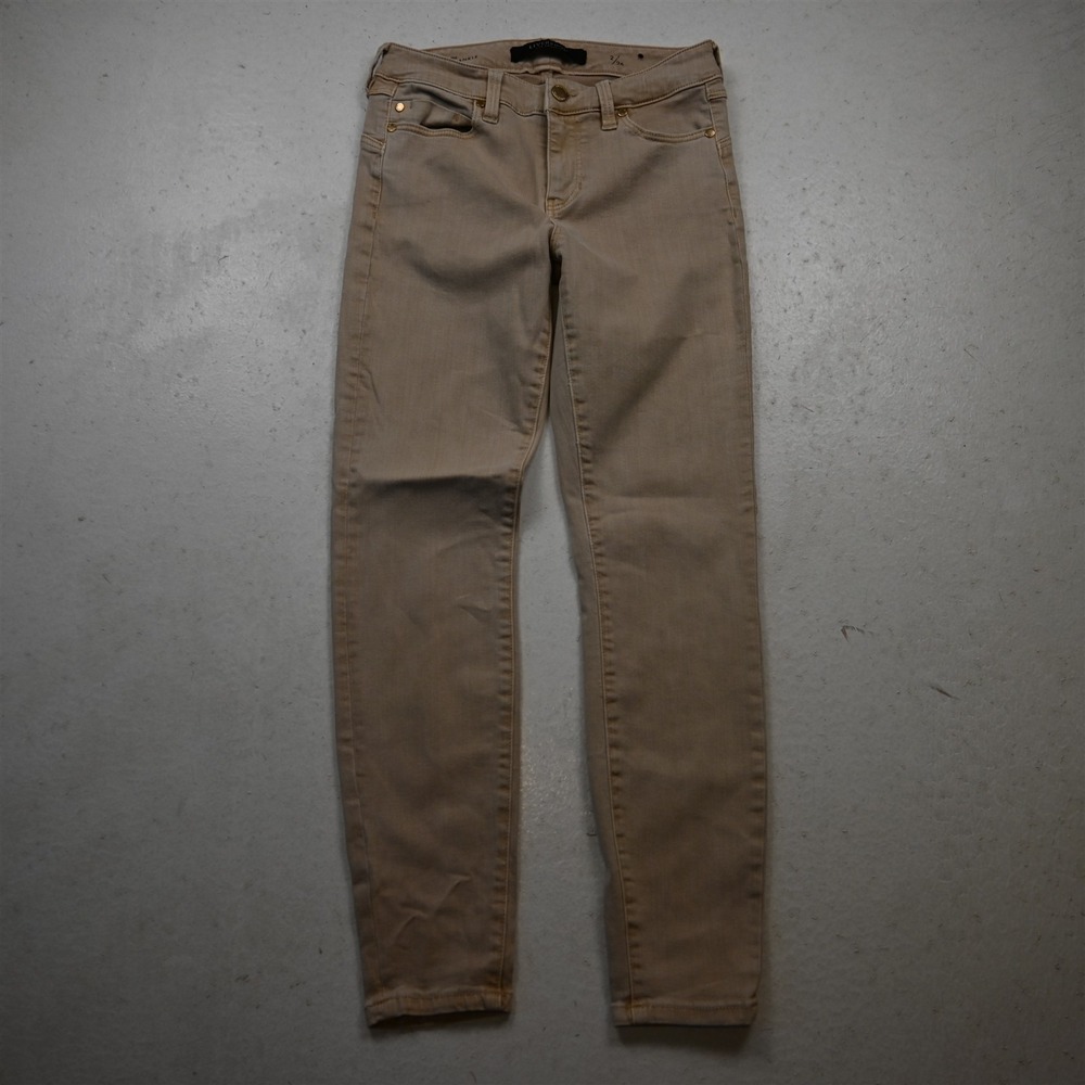 Liverpool Jeans 2 Mid Rise Hugger Ankle Khaki Stretch Denim Womens Jeans